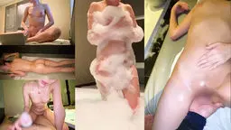 マットのあるホテルで地下アイドルの可愛い女の子にオイルマッサージをしていかせてあげて肉棒を握らせて、手コキさせました 抜きMAX
